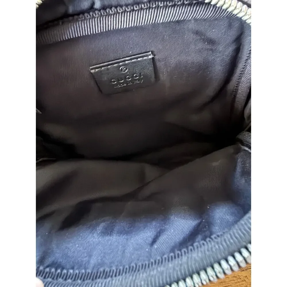 Gucci GG Supreme Double Web Belt Bag Men's Brown Canvas Italy Crossbody W/COA